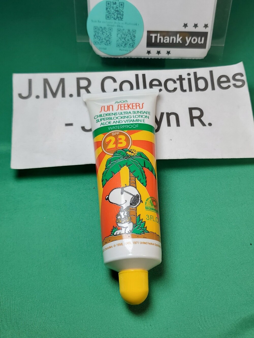 1989 Avon Peanuts Snoopy Sun Seekers Sunscreen Tube - Rare Pop Culture Ephemera